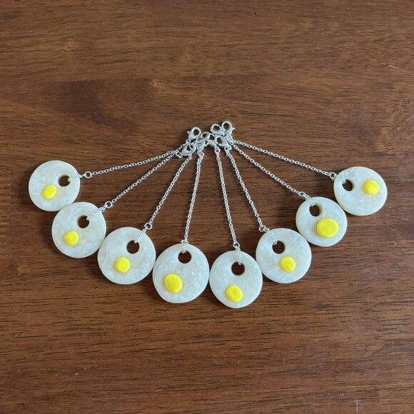 Mini Fried Egg Keychain – Handmade Polymer Clay Food Keychain - Picture 1 of 5